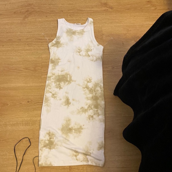 tight summer flexable dress, xs , white and yellow !! - Picture 1 of 1